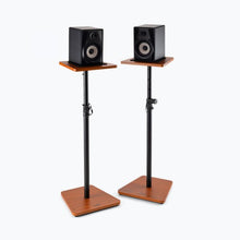 Load image into Gallery viewer, On-Stage WOOD STUDIO MONITOR STANDS (ROSEWOOD, PAIR) - SMS7500RB
