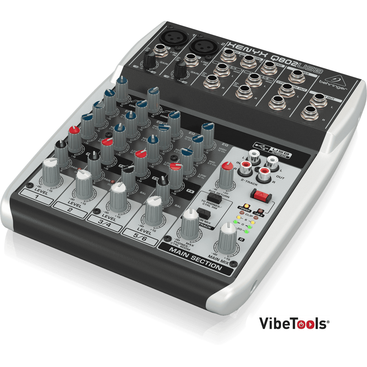 Behringer Q802USB Premium 8-Input 2-Bus Mixer with XENYX Mic Preamps a ...