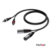 Procab CAB701 2 x XLR male – 2 x RCA/Cinch male 3m