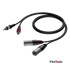 Procab CAB701 2 x XLR male – 2 x RCA/Cinch male (3m)